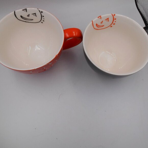 STARBUCKS 2007 HALLOWEEN MUG SET JACK O’ LANTERN BLACK ORANGE PUMPKIN 10 OZ CUP - Picture 2 of 12